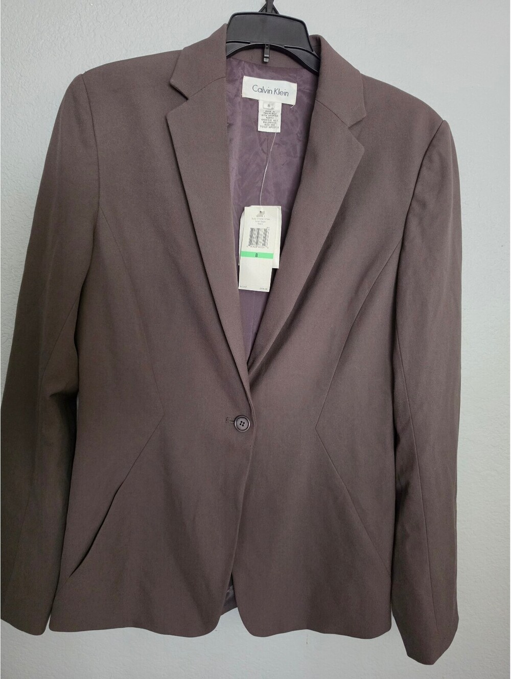 Calvin Klein Women's Purple Blazer Suit Jacket Size 8
